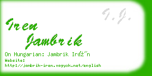 iren jambrik business card